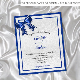 Flyer Convite para casamento do orçamento de arco azul