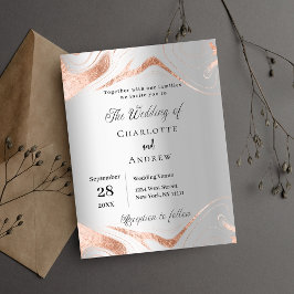 Flyer Convite para casamento do orçamento de ouro rosa d