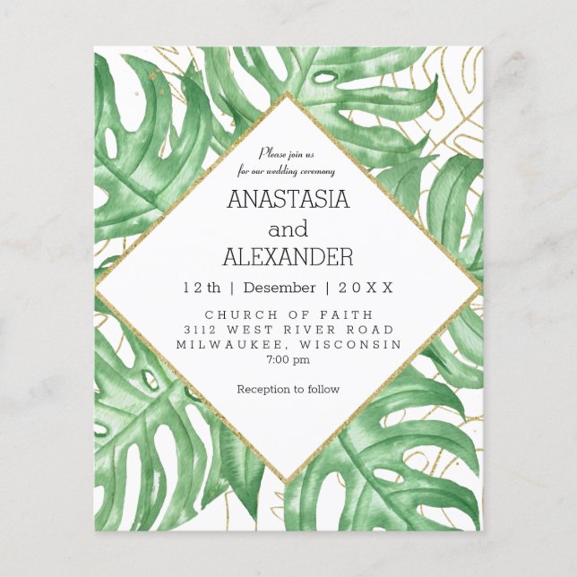 Flyer Convite para casamento Elegante. (Frente)