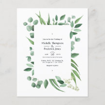 Convite para Casamento Eucalyptus Greenery