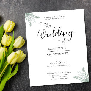 Flyer Convite para Casamento Eucalyptus Rustic de Orçam