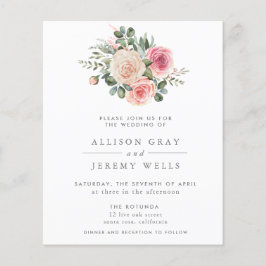 Flyer Convite para Casamento Floral de Orçamento