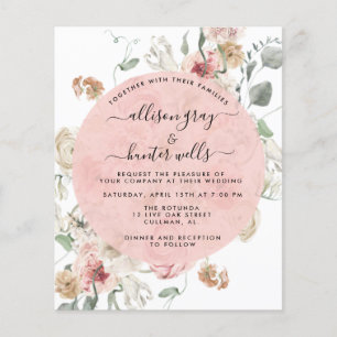 Flyer Convite para Casamento Floral de Orçamento   Anna