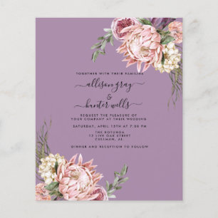 Flyer Convite para Casamento Floral de Orçamento Aubr