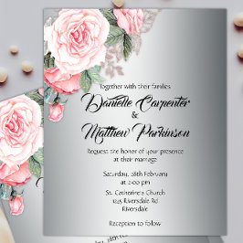 Flyer Convite para Casamento Floral de Orçamento de Prat