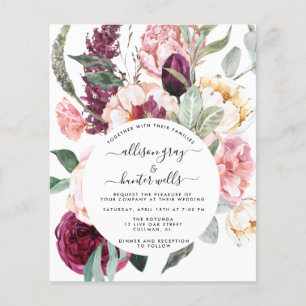 Flyer Convite para Casamento Floral de Orçamento   Laur