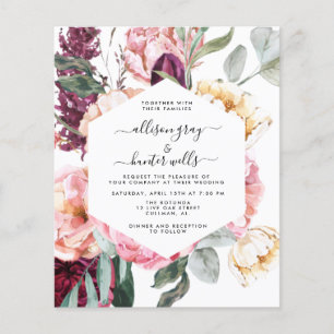 Flyer Convite para Casamento Floral de Orçamento   Laur