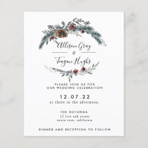 Flyer Convite para Casamento Floral Wreath   Orçamento