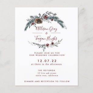 Flyer Convite para Casamento Floral Wreath   Orçamento