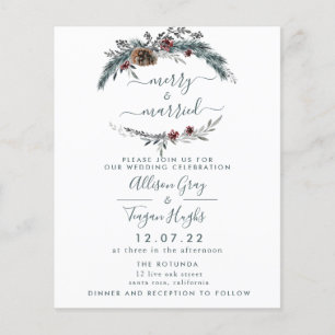 Flyer Convite para Casamento Floral Wreath Orçamento