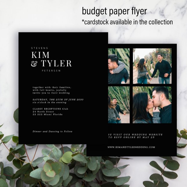 Flyer Convite para casamento moderno para colagem de fot (Criador carregado)
