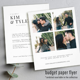 Flyer Convite para casamento moderno para colagem de fot