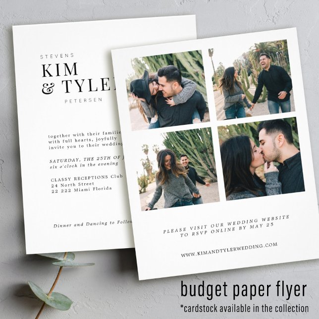 Flyer Convite para casamento moderno para colagem de fot (Criador carregado)