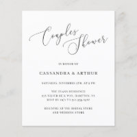 Convite para Chás de Casais Orçamentários Elegante