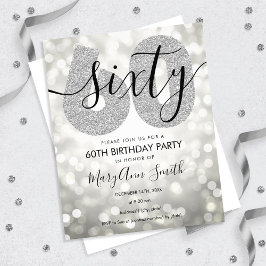 Flyer Convite para Festa de aniversário 60º Elegante Mod