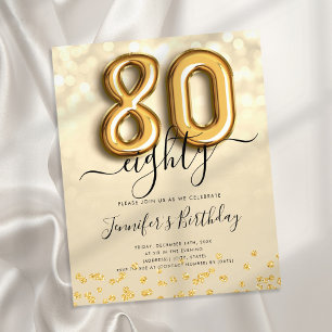 Flyer Convite para Festa de aniversário de 80 de brilhan