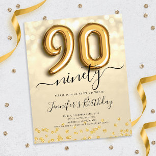 Flyer Convite para Festa de aniversário de 90 de brilhan
