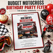 Convite para Festa de Aniversário de Motocross de 