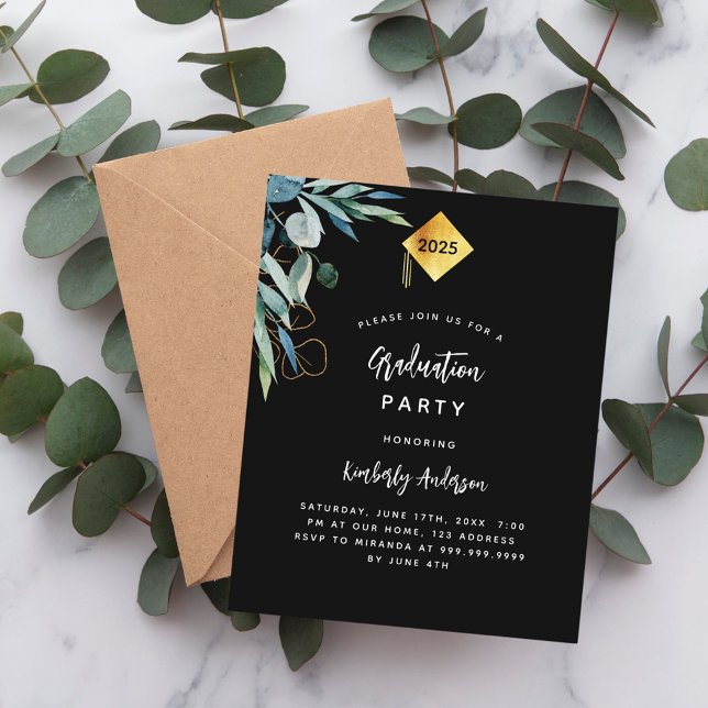 Flyer Convite para festa de formatura de orçamento verde (Criador carregado)