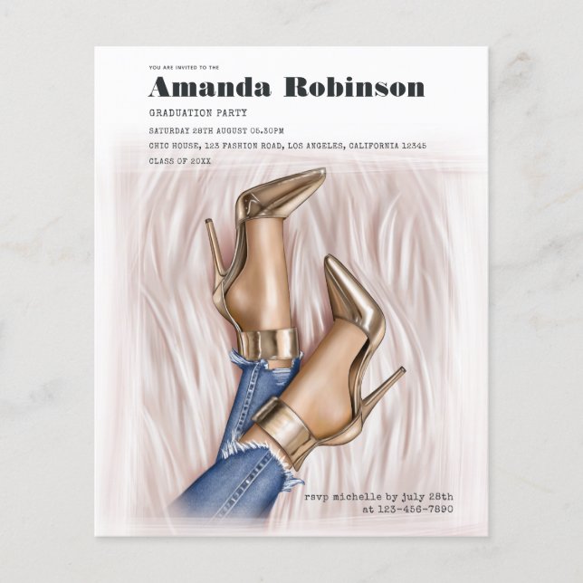 Flyer Convite para Festa de formatura do show de moda em (Frente)