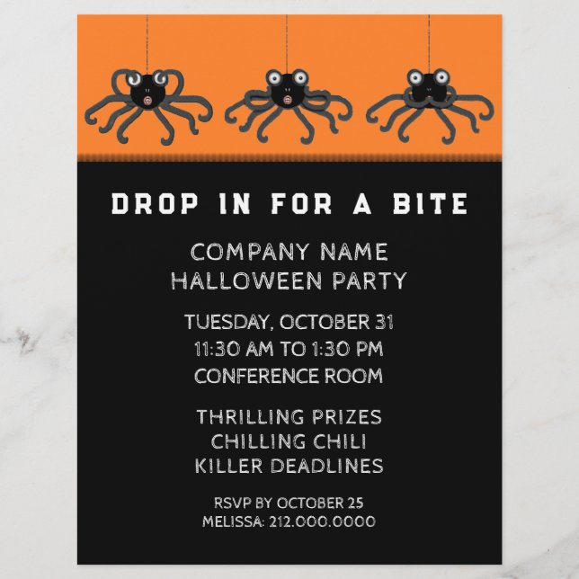 Flyer Convite para Festa de Halloween no Escritório (Frente)