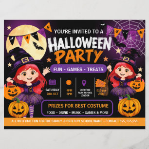 Flyer Convite para Festa de Halloween para Crianças   As
