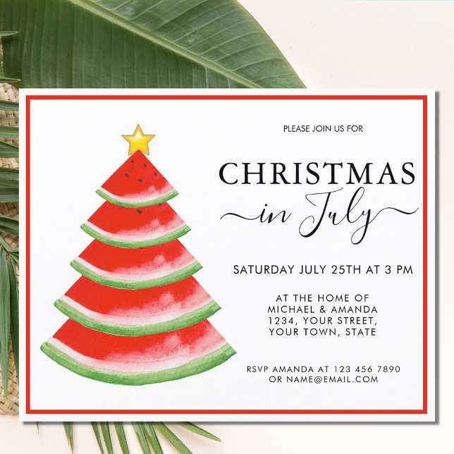Flyer Convite para Festa de Melancia de Natal em Julho (Criador carregado)
