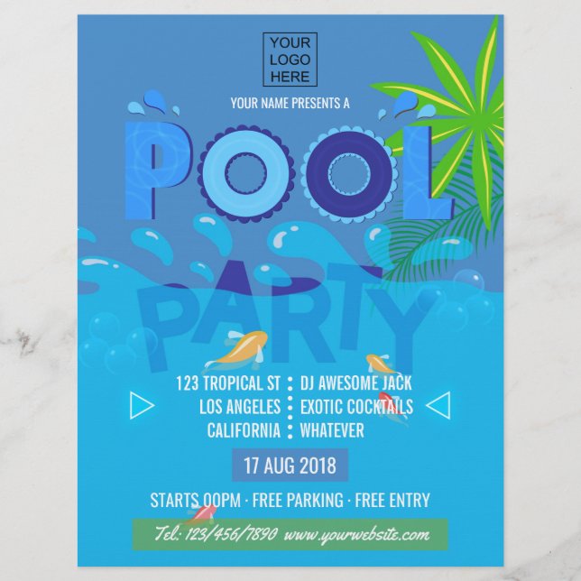 Flyer Convite para Festa de Verão na Piscina Corporativa (Frente)