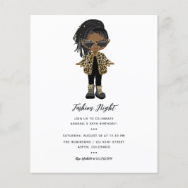 Flyer Convite para Festa Noturna de Moda para Meninas