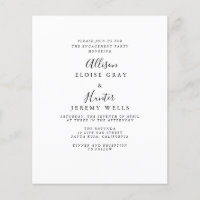 Convite para Festas de noivado Elegante