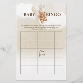 Flyer Convite para Jogos de Chá de Bebê BINGO do Ursinho