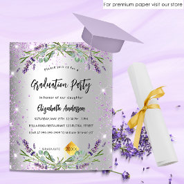 Flyer Convite para lavanda de prata para graduação