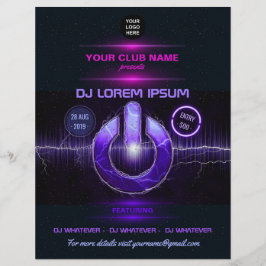 Flyer Convite para música de DJ e show de dança adiciona