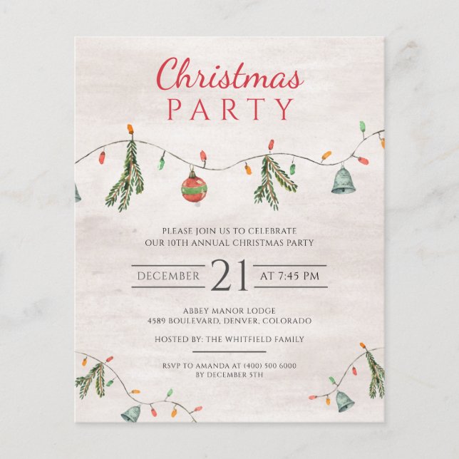 Flyer Convite para Noite de Natal de Orçamento (Frente)