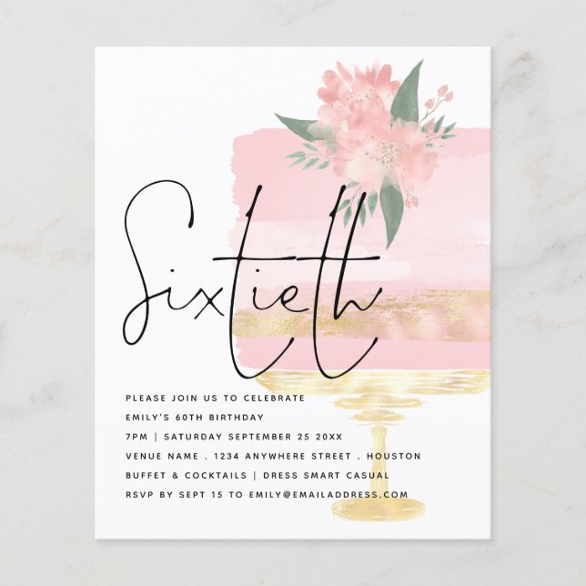 Flyer Convite para o 60º Festa de Bolo de Aniversário Do (Frente)