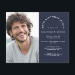 Flyer Convite para o aniversário de 30 anos do Marinho d<br><div class="desc">Marinho de Foto do aniversário de 30 anos do PAPEL Male Party Blue Invitation Um alternativo PAPEL (não cartão) SEM ENVELOPES no tamanho menor de 4, 5" x 5, 6" e a um preço orçamentário. (Os envelopes A6 padrão são o tamanho mais próximo ao ajustado) Facilmente personalize com seu texto...</div>