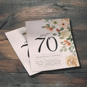 Flyer Convite para Orçamento de Aniversário de 70 Floral