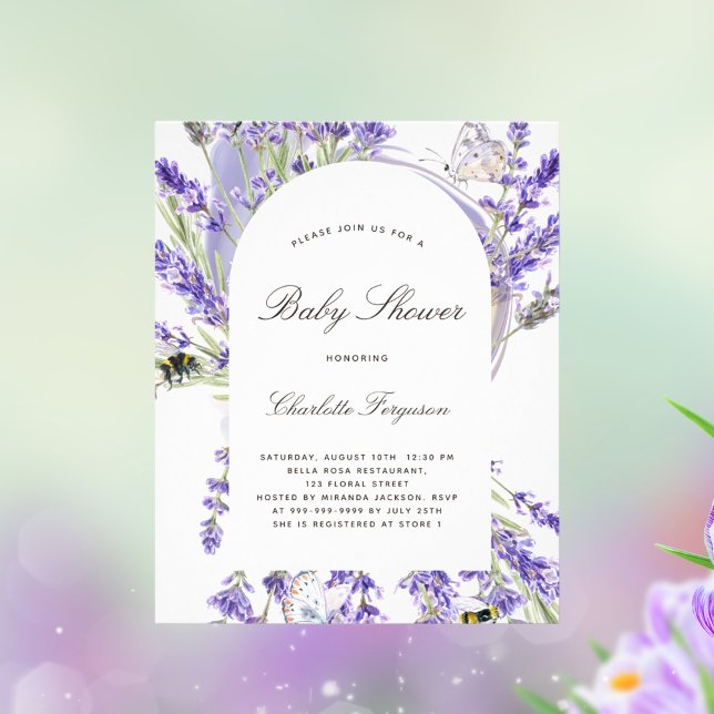 Flyer convite para orçamento de chá de fraldas floral la (Criador carregado)