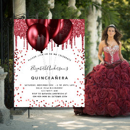 Flyer Convite para orçamento de quinceanera com brilho v