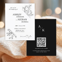 Flyer Convite para Orçamento Elegante de Casamento Negro