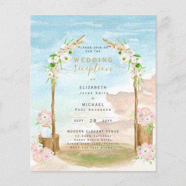 Flyer Convite para Recepção de casamento Costeira de Pra (Frente)