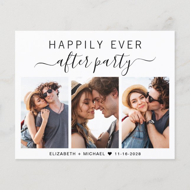 Flyer Convite para Recepção de casamento de Fotografias  (Frente)