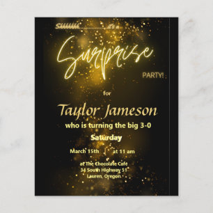 Flyer Convite para surpresa de orçamento QR rsvp