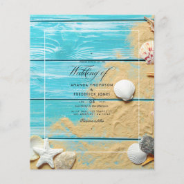 Flyer Convite Rustic Turquoise Beach