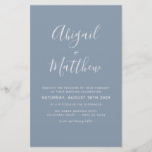 Convite Simples De Casamento Azul De Orçamento