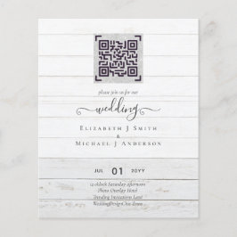 Flyer Convites de casamento com código QR para salvar a 