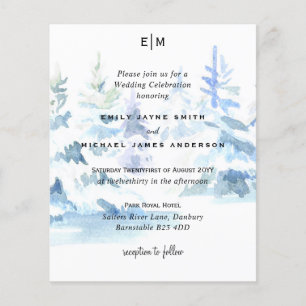 Flyer Convites de casamento de Esqui de Árvores de Monta