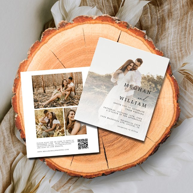 Flyer Convites de casamento de Fotografia de Código Qr p (Criador carregado)