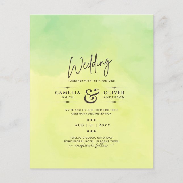 Flyer CONVITES DE CASAMENTO de Limão de limão de orçamen (Frente)