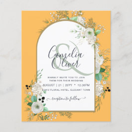 Flyer Convites de Casamento de Rosas Brancas de ORÇAMENT